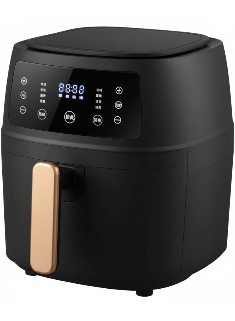 اير فراير ذكي سعة 6 لتر – قلاية هوائية بدون زيت بقدرة 2400 وات – شاشة لمس LCD للتحكم السهل – تصميم أنيق باللون الأسود - Image 3